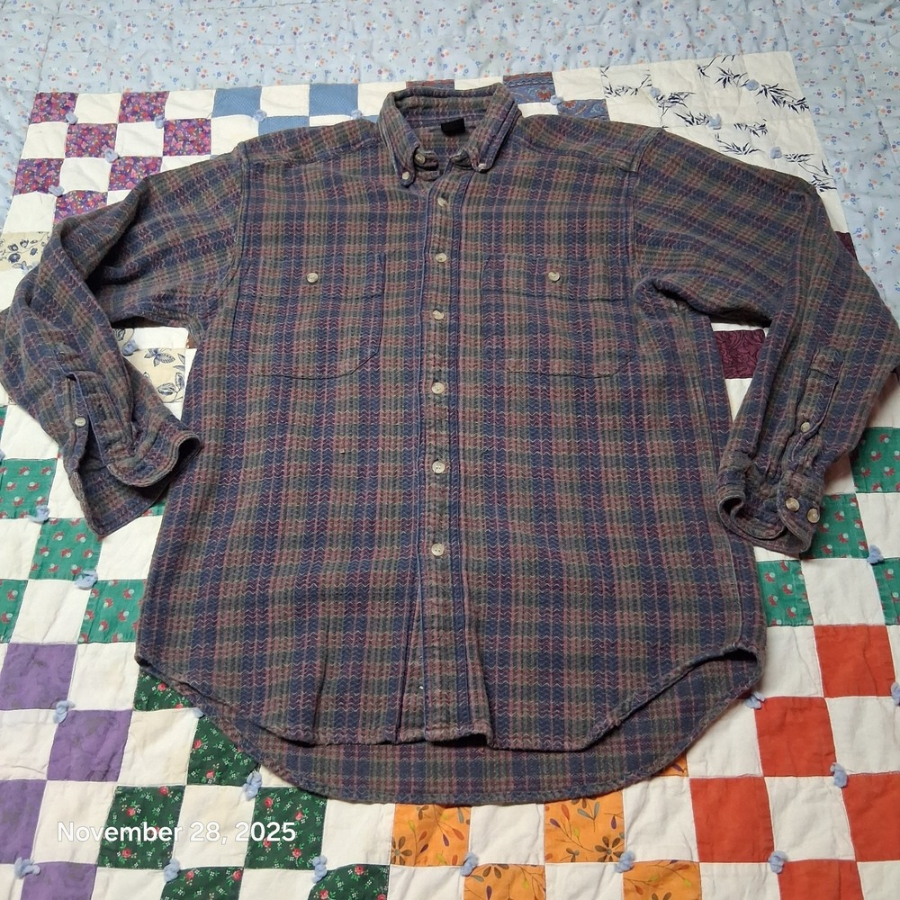 Vintage Northern Isles Flannel Button Down‎ Shirt Mens Size Medium Plaid